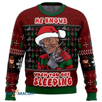 Fred Claws Christmas Freddy Krueger Gift For Fan Anime Christmas Ugly Sweater | Favorety DE