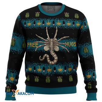 Free Hugs Alien Facehugger Gift For Fan Anime Christmas Ugly Sweater | Favorety