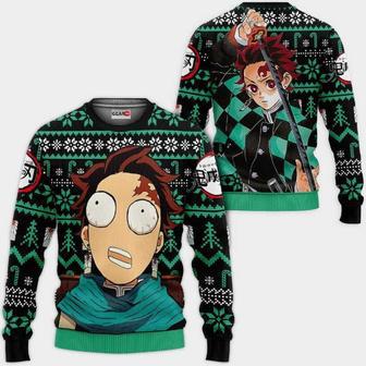 Funny Tanjiro Anime Kimetsu Xmas Ugly Christmas Knitted Sweater | Favorety