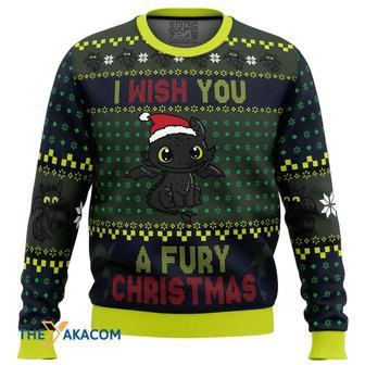 Fury Christmas Toothless Custom Gift For Fan Anime Christmas Ugly Sweater | Favorety UK