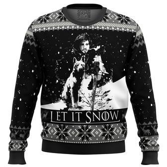 Game of Thrones Let It Snow Black and White Ugly Christmas Sweater | Favorety AU