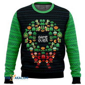 Game Over Nintendo Gift For Fan Anime Christmas Ugly Sweater | Favorety AU