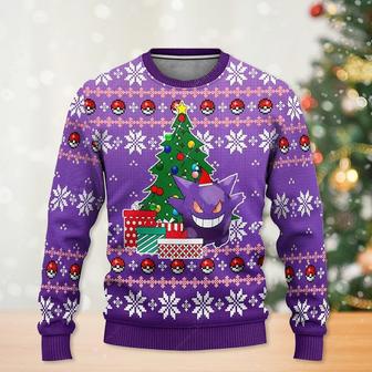 Gengar Pokemon Anime Manga Merry Christmas Ugly Christmas Sweater | Favorety