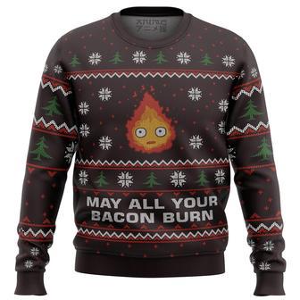 Ghibli May All Your Bacon Burn Ugly Christmas Sweater | Favorety