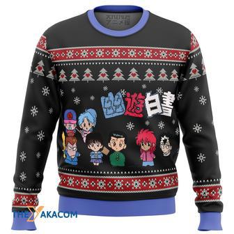 Ghost Fighter Yu Yu Hakusho Chibis Gift For Fan Anime Christmas Ugly Sweater | Favorety AU