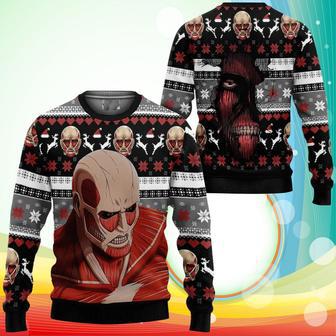 Giant Titan Ugly Christmas Sweater Anime Attack On Titan Xmas Gifts | Favorety UK