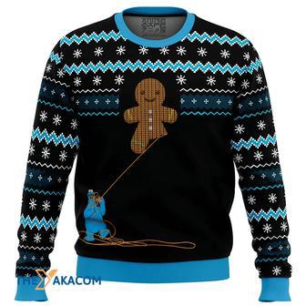 Gingerbread Cookie Monster Gift For Fan Anime Christmas Ugly Sweater | Favorety