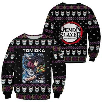 Giyu Tomioka Kimetsu Anime Xmas Clothes Ugly Christmas Knitted Sweater | Favorety