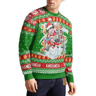 Goku And Gohan And Chi Chi Dragon Ball Ugly Christmas Sweater | Favorety