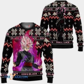 Goku Black Rose Anime Dragon Ball Custom Gift For Fan Anime Christmas Ugly Sweater | Favorety CA