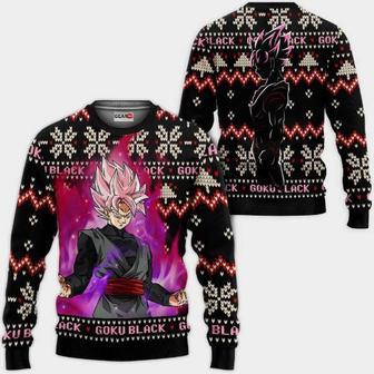 Goku Black Rose Christmas Sweater Anime Dragon Ball Xmas Ugly Christmas Knitted Sweater | Favorety UK