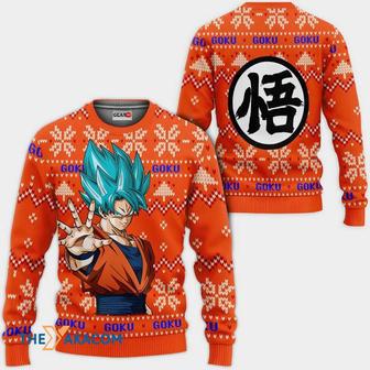 Goku Blue Anime Dragon Ball Custom Gift For Fan Anime Christmas Ugly Sweater | Favorety AU