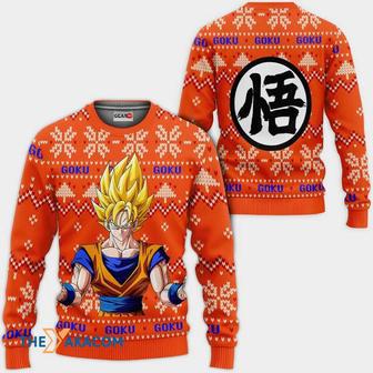 Goku Super Saiyan Anime Dragon Ball Custom Gift For Fan Anime Christmas Ugly Sweater | Favorety AU