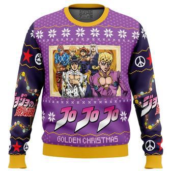 Golden Christmas Jojo's Bizarre Adventure Ugly Christmas Sweater | Favorety DE