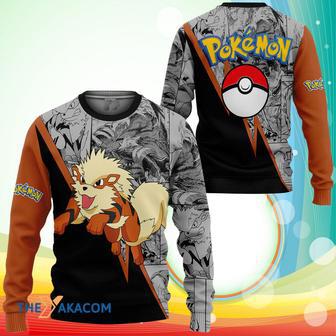 Great Gift Arcanine Pokemon Manga Anime Ugly Christmas Sweater | Favorety CA