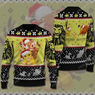 Hakuna Matata Baby Lion And Friends Christmas Ugly Sweater Amazing LK Christmas Ugly Wool Sweater | Favorety UK