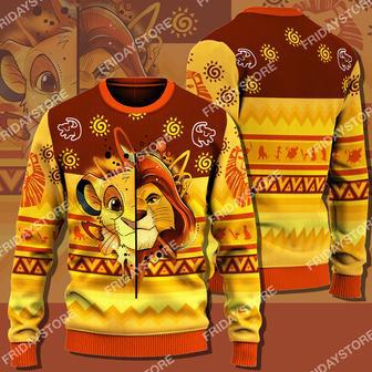 Half Lion Christmas Ugly Sweater Amazing LK Simba Christmas Ugly Wool Sweater Christmas Gift For | Favorety UK