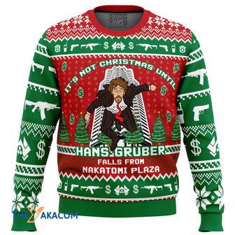 Hans Gruber Fall Nakatomi Plaza Die Hard Custom Gift For Fan Anime Christmas Ugly Sweater | Favorety