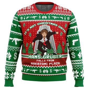 Hans Gruber Fall Nakatomi Plaza Die Hard Ugly Christmas Sweater | Favorety