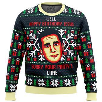 Happy Birthday Jesus Funny The Office Ugly Christmas Sweater | Favorety UK