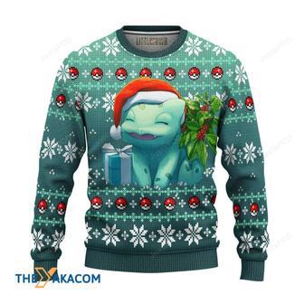 Happy Bulbasaur Pokemon Manga Anime Ugly Sweater | Favorety