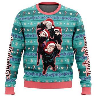 Happy Dub Cast Jujutsu Kaisen Anime Ugly Wool Knitted Sweater | Favorety UK