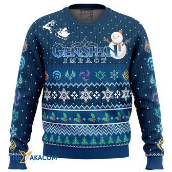 Happy Holidays Genshin Impact Gift For Fan Anime Christmas Ugly Sweater | Favorety