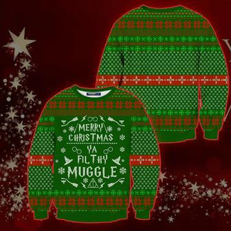 Harry Pottrt Christmas Sweater Harry Pottrt Merry Christmas Ya Filthy Muggle Green Ugly Sweater | Favorety