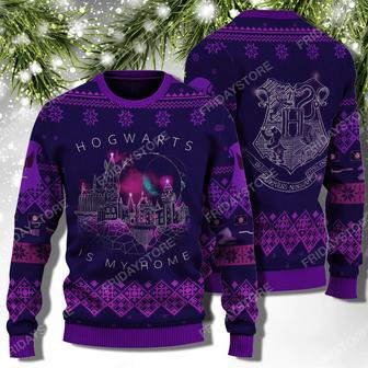 Harry Pottrt Sweater Hogwarts Is My Home Christmas Sweater Ugly Sweater Awesome Harry Pottrt Ugly | Favorety CA