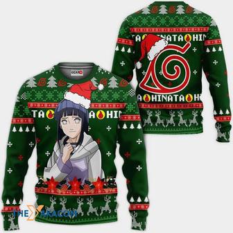 Hinata Hyuga Naruto Anime Green Custom Gift For Fan Anime Christmas Ugly Sweater | Favorety DE