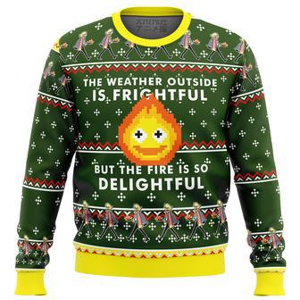 HOWLS MOVING CASTLE Calcifer Fire is so Delightful Ugly Christmas Sweater | Favorety DE