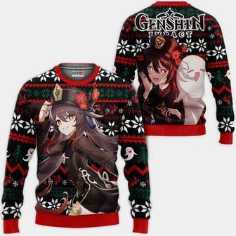 Hu Tao Anime Genshin Impact Xmas Ugly Christmas Knitted Sweater | Favorety UK