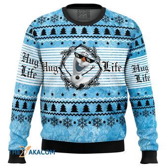 Hug Life Olaf Frozen Custom Gift For Fan Anime Christmas Ugly Sweater | Favorety UK