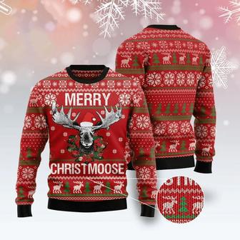 Hunting Ugly Christmas Sweater Hunting Merry ChristMoose Christmas Pattern Red Sweater | Favorety DE