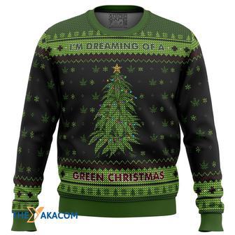 I am Dreaming of a Green Christmas Gift For Fan Anime Christmas Ugly Sweater | Favorety DE