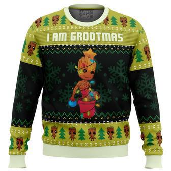 I am Grootmas Guardians of the Galaxy Marvel Ugly Christmas Sweater | Favorety