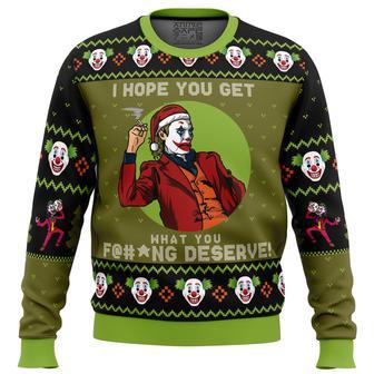 I Hope You Get What You Deserve Joker DC Comics Ugly Christmas Sweater | Favorety AU