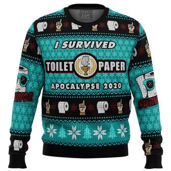 I Survived Toilet Paper Apocalypse Ugly Christmas Sweater | Favorety DE