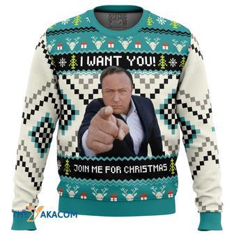 I Want You Alex Jones Gift For Fan Anime Christmas Ugly Sweater | Favorety AU