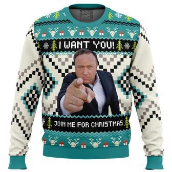 I Want You Alex Jones Ugly Christmas Sweater | Favorety