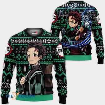 Illustration of Tanjiro Kimetsu no Yaiba Anime Custom Gift For Fan Anime Christmas Ugly Sweater | Favorety AU