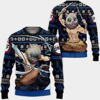 Inosuke Anime Kimetsu Xmas Ugly Christmas Knitted Sweater | Favorety AU