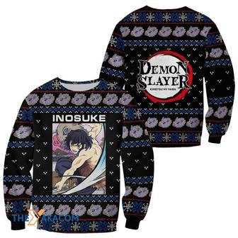 Inosuke Kimetsu no Yaiba Anime Jewel Neckline Custom Gift For Fan Anime Christmas Ugly Sweater | Favorety DE