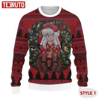 Inuyasha Anime Kagome Sesshomaru Shippo Ugly Christmas Wool Knitted Sweater Multiple Styles | Favorety CA