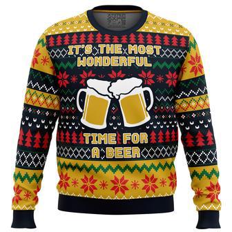 It's The Most Wonderful Time For A Beer Parody Ugly Christmas Sweater | Favorety DE