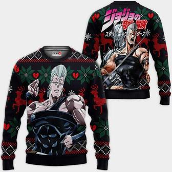 Jean Pierre Polnareff Ugly Christmas Sweater Custom JJBA Anime Xmas Gifts | Favorety AU