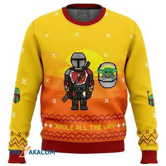 Jingle All The Way Mandalorian Gift For Fan Anime Christmas Ugly Sweater | Favorety AU