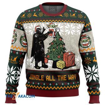 Jingle All The Way Mandalorian Star Wars Gift For Fan Anime Christmas Ugly Sweater | Favorety DE