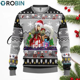 Jiraiya Naruto Anime Ugly Christmas Sweater Gray | Favorety DE