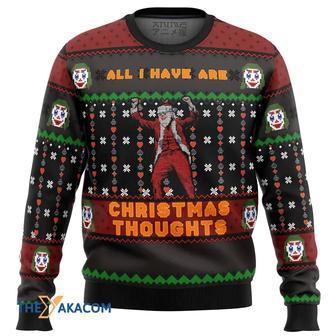 Joker All I Have are Xmas Thoughts Custom Gift For Fan Anime Christmas Ugly Sweater | Favorety UK